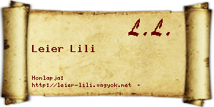 Leier Lili névjegykártya